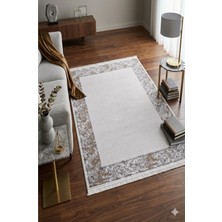 Prestige Exclusive: Sanat Eseri Dokusunda Vizon Pudra Madalyon Salon Halısı