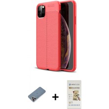 İlk El Grup Ieg™ iPhone 11 Pro Max Kılıf Doruk Klasik Özel Seri - Siyah Mat Seramik Nano Ekran Koruyucu + Mor Metal Kamera Lens Koruma Cam