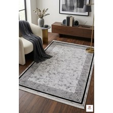 Luxury Living Collection: Vizon Pudra Mermer Dokulu Madalyon Salon Halısı