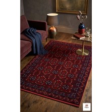 Premium Akrilik Bambu Halı Kırmızı Geleneksel Desenli Salon Halısı 8mm Dokuma Taban Yumuşak