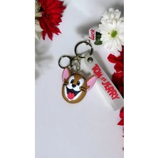 Famemus Accessory 2 Li Büyük Boy Tom ve Jerry 3D Figürlü Anahtarlık Seti - Sevimli Karakter Tasarımı Çanta Aksesuarı