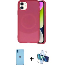 İlk El Grup Ieg™ iPhone 11 Kılıf Ufuk Serisi - Siyah 3D Antistatik Seramik Nano Ekran Koruyucu + Mavi Neon Fosforlu Kamera Lens