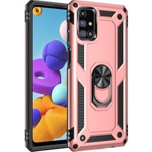 İlk El Grup Samsung Galaxy M51 Kılıf Sofya Yüzüklü Silikon Kapak - Rose
