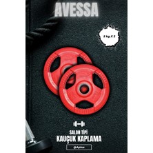 PremiumPort Salon Tipi Kauçuk Kaplama Olimpik Plaka 2 x 5 Kg, Dayanıklı ve Şık Tasarım