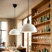 Homing Swiss Beyaz Metal Sarkıt Cafe Restoran Ev Ofis