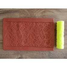 Atölye Dekupaj Model 040 - Çiçek Deseni - Polimer Kil Doku Oklavası / Seramik Çamuru Desen Rulosu