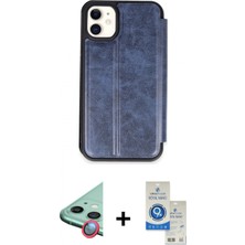 İlk El Grup Ieg™ iPhone 11 Kılıf Zirve Yansıma Serisi - Şeffaf Royal Nano Ekran Koruyucu + Kırmızı Raze Metal Kamera Lens