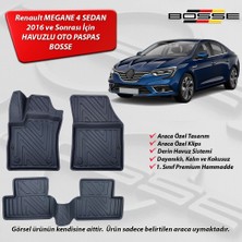 Renault Megane 4 Paspas Araca Özel Sedan 2016 2023 BOSSE 3D Havuzlu Oto Paspas Ultra Seri