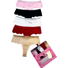Victoria's Secret Victoria"s  Secret Bayan Slip Dantelli Külot 6"lıset