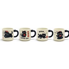 Rivera Tech Rvrtt Özel Tasarım Kedi Figürlü 3D Kulp Detaylı Seramik Kupa Bardak