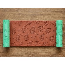 Atölye Dekupaj Model 049 - Uğurböcekleri - Polimer Kil Doku Oklavası / Seramik Çamuru Desen Rulosu