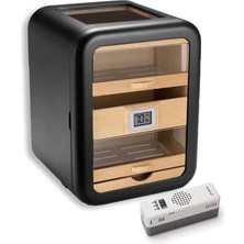 Cigarloong Elektronik Nemlendiricili Camlı 5 Çekmeceli Puro Kutusu Humidor Skylight Siyah