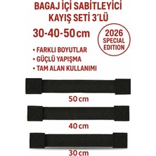 Baffhome Araç Içi Bagaj Düzenleyici Sabitleme Kemeri 3 Boy Set - Dağınıklık Önleyici Cırtlı Lastik