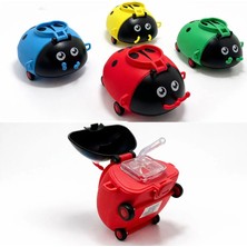 İlk El Grup Uğur Böceği Tasarımlı Tekerlekli Çocuk Su Matarası Pipetli ve Askılı Okul Suluğu ALK4656