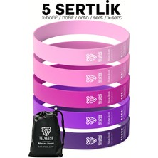 PremiumPort 5 Farklı Pilates Direnç Bandı Seti Çantasıyla Esneklik ve Güç Artırıcı Egzersiz