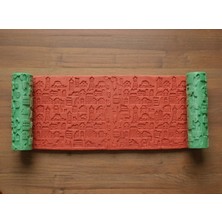 Atölye Dekupaj Model 048 - Evler Deboss & Emboss İkili Set - Polimer Kil Doku Oklavası / Seramik Çamuru Rulosu