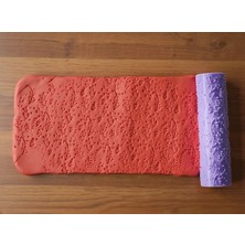 Atölye Dekupaj Model 041 - Narin Çiçek Deseni - Polimer Kil Doku Oklavası / Seramik Çamuru Desen Rulosu
