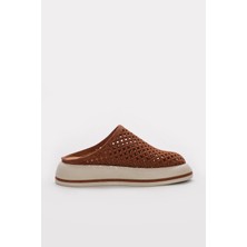 Fast Step Hakiki Deri  Kadın Dolgu Topuk Terlik 411ZA1106