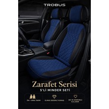 Trobus Fiat Punto 2005 ve Sonrası Uyumlu Zerafet Serisi Mavi Siyah 5'li Oto Koltuk Minderi