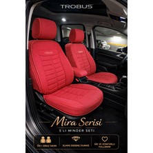 Trobus Chevrolet Cruze 2009 ve Sonrası Uyumlu Mira Serisi Kırmızı 5'li Oto Koltuk Minderi