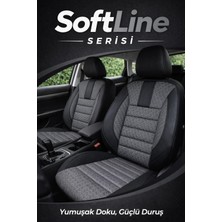 Trobus Fiat Egea Sedan 2014 ve Sonrası Uyumlu Softline Serisi Siyah Nefes Alan Kumaş Koltuk Kılıfı