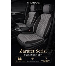 Trobus Citroen C3 2009 ve Sonrası Uyumlu Zerafet Serisi Gri Siyah 5'li Oto Koltuk Minderi