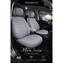 Trobus Suzuki Swift 2005 ve Sonrası Uyumlu Mira Serisi Gri 5'li Oto Koltuk Minderi