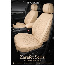 Trobus Chery Tiggo 7 Pro 2023 ve Sonrası Uyumlu Zerafet Serisi Bej 5'li Oto Koltuk Minderi