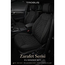 Trobus Volkswagen T-Roc 2017 ve Sonrası Uyumlu Zerafet Serisi Siyah 5'li Oto Koltuk Minderi