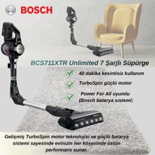 Bosch BCS711XTR Unlimited 7 Şarjlı Süpürge Siyah