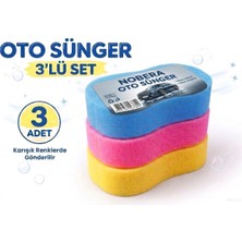 Nobera 3'lü Oto Yıkama Süngeri Araba Yıkama Süngeri Araç Yıkama Sünger - Karışık Renk