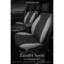 Trobus Toyota Avensis 2003 ve Sonrası Uyumlu Zerafet Serisi Siyah Gri 5'li Oto Koltuk Minderi