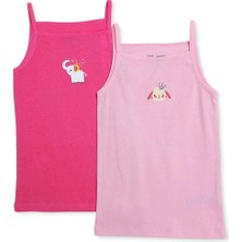 Hellobaby Kız Bebek 2li Atlet Çiçek Baskılı Bisiklet Yaka Sleeveless