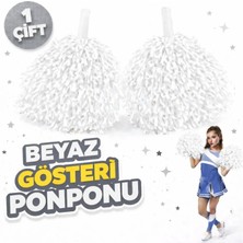 Runaway Ekstra Dolgun Beyaz Okul Gösteri Ponpon Seti (2 Adet)