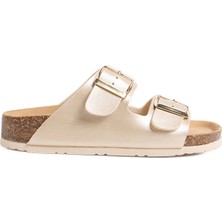 Più Natura 94 Thesıs Beyaz Kadın Deri  Terlik