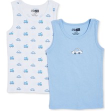 Hellobaby Erkek Bebek 2li Atlet Araba Baskılı Bisiklet Yaka Sleeveless