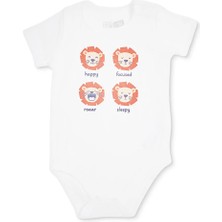 Hellobaby Erkek Bebek Body Hayvan Baskılı Çıtçıtlı Çıtçıtlı Yaka Short Sleeve