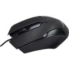 Runaway Siyah Mat Desenli USB Kablolu 3D Optik Mouse