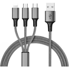 Prativas PM-26335 3 In 1 Gümüş 1.2 Metre Şarj Kablosu