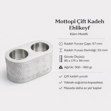 Mottopi  Çift Kadeh Mermer Renkli Ehlikeyf Kilim Motifli Termojelli Donarak Soğutan ,Paslanmaz Çelik