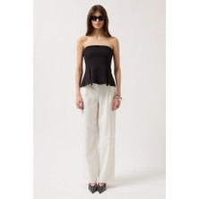 Femora Moda Pileli Straplez Bluz