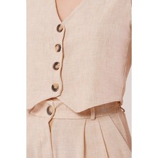 Femora Moda Kırçıllı Desen Bej Takım