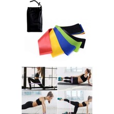 PremiumPort 5'li Çantalı Lateks Aerobik Direnç Bantları, Pilates ve Yoga Için