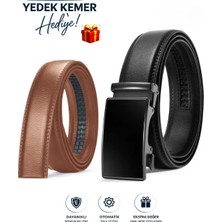 Otomatik Tokalı Deliksiz  Kemer /taba Rengi Yedek Kemer Hediye