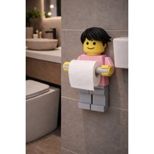 Modu3D Yapışkanlı  Saçlı Adam Tasarımlı Tuvalet Kağıdı Tutacağı – Eğlenceli & Dekoratif Banyo Aksesuarı
