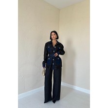 Femora Moda Siyah Garnili Cepli Gömlek ve Pantolon Takım