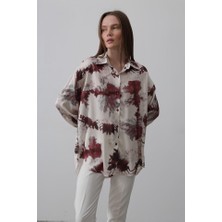 Femora Moda Baskılı Gömlek - Bordo