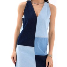 Femora Moda 7385 Kot Elbise-Mavi