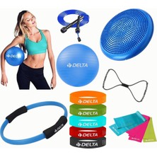 PremiumPort Denge ve Güç Pilates Seti, Top, Çember, Denge Diski 20CM Tam Set