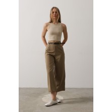 Femora Moda Kemer Pens Detaylı Pantolon - Haki